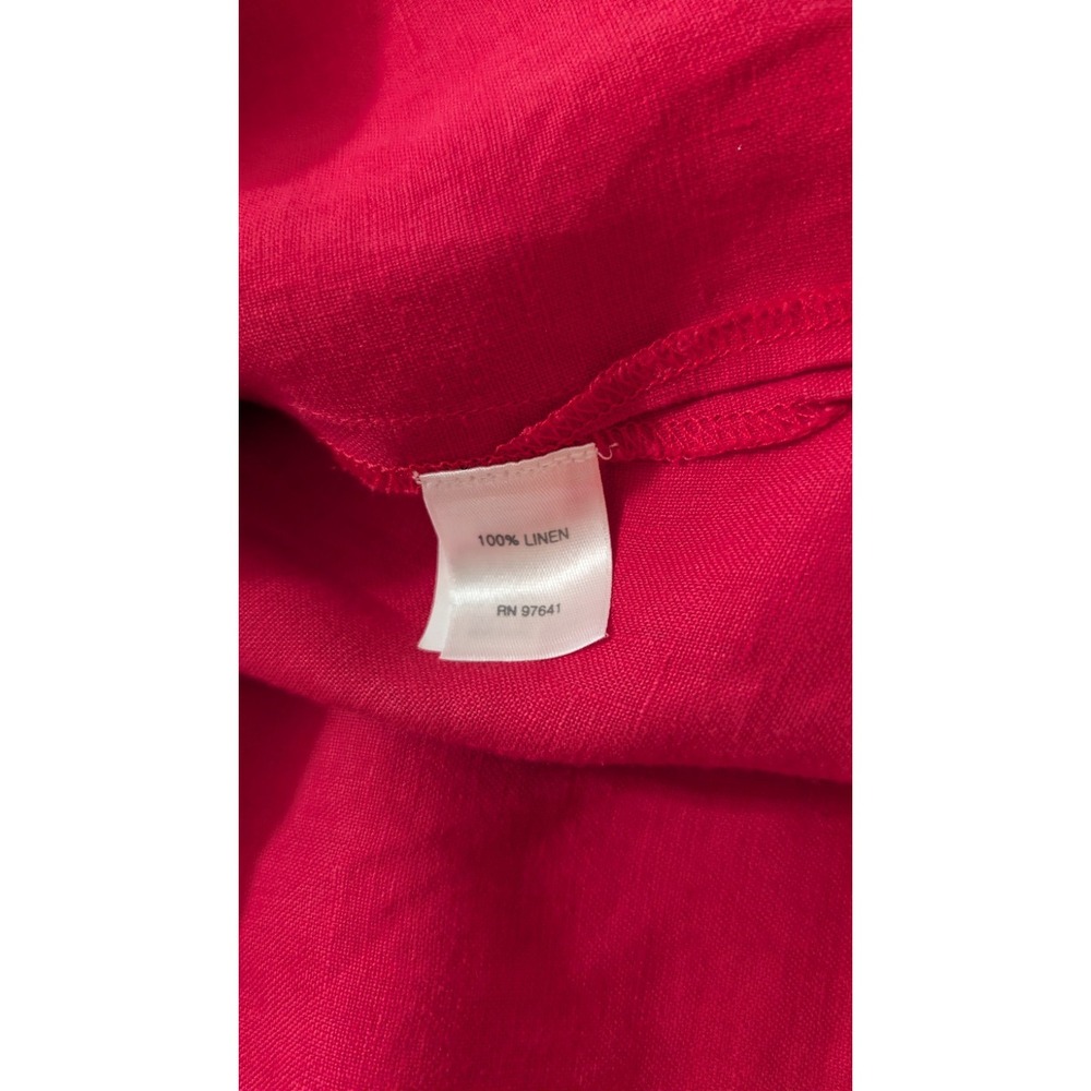 J Jill Love Linen Medium Red A-Line Maxi Dress Sleeveless Pockets Minimalist - Picture 5 of 11